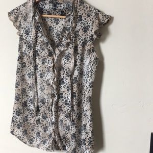 Benetton silky floral blouse